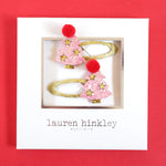 Lauren Hinkley Christmas Tree hairclips in gift packaging