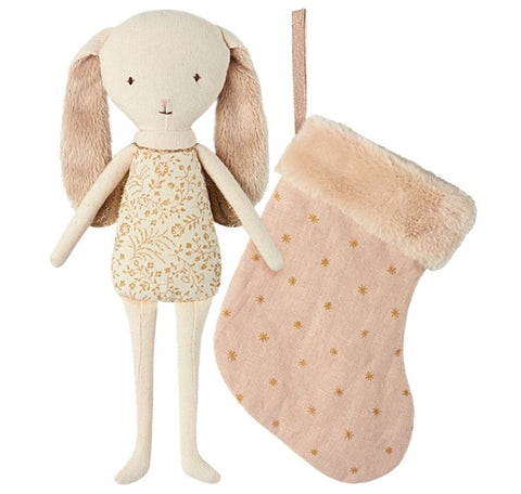 Maileg Angel bunny in stocking Pink
