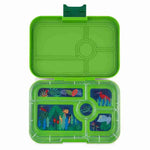 Yumbox Tapas 5 in Go Green with the jungle tray