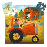 Djeco 16 Piece Silhouette Puzzle | 'The Tractor'