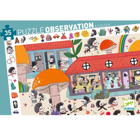 Djeco "Hedgehog School" 35pce Observation Puzzle