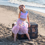 Bling Bling Mermaid Skirt & Hairclip Set (Size 4-6) | Pink