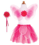 Pink fairy outfit with wings and wand