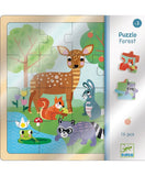 Djeco 16 Piece Wooden Tray Puzzle | "Forest"