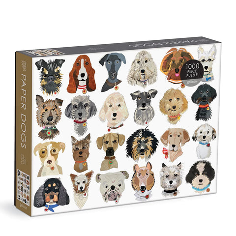 Galison brand 1000 piece jigsaw puzzle called Paper Dogs