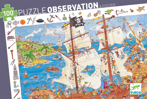 Djeco "Pirates" 100pce Observation Puzzle