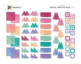 Contents of Connetix tiles 120 piece pastel creative set