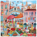 Completed puzzle of Venice Open Market 1000 pieces by Eeboo