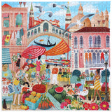 Completed puzzle of Venice Open Market 1000 pieces by Eeboo