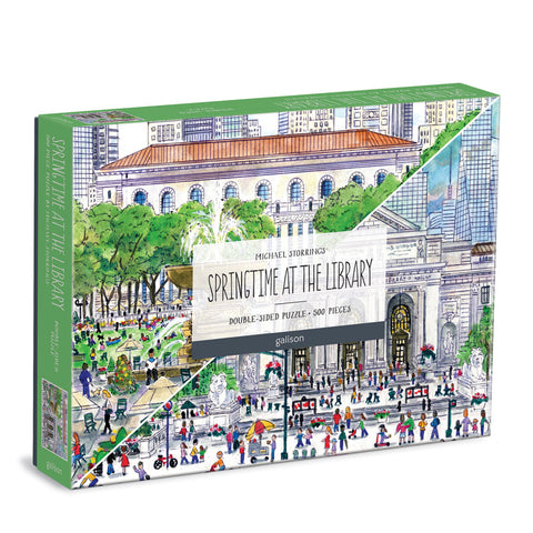 Springtime at the Library double sided 500 piece puzzle
