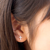 Lauren Hinkley diamante cross earrings