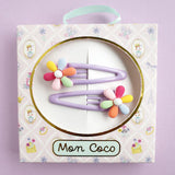 Mon Coco Rainbow Petal hair clip set