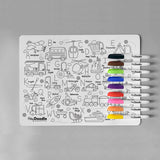 Hey Doodle Silicone Placemat with transport theme