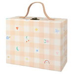 Pink gingham suitcase for Meri Meri enamel charm advent calendar