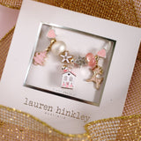 Lauren Hinkley pink Christmas charm bracelet