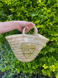 Baby Basket with Gold Heart