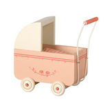 Maileg Wooden Pink Pram for Micro bunnies approx 15cm 